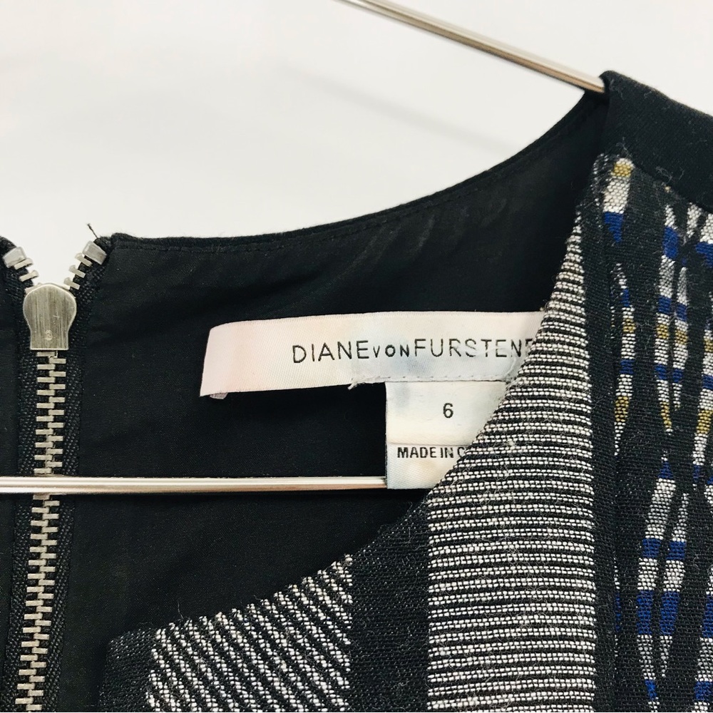 Diane Von Furstenberg  Sleeveless Geometric Mini Dress Size 6 - Picture 5 of 11